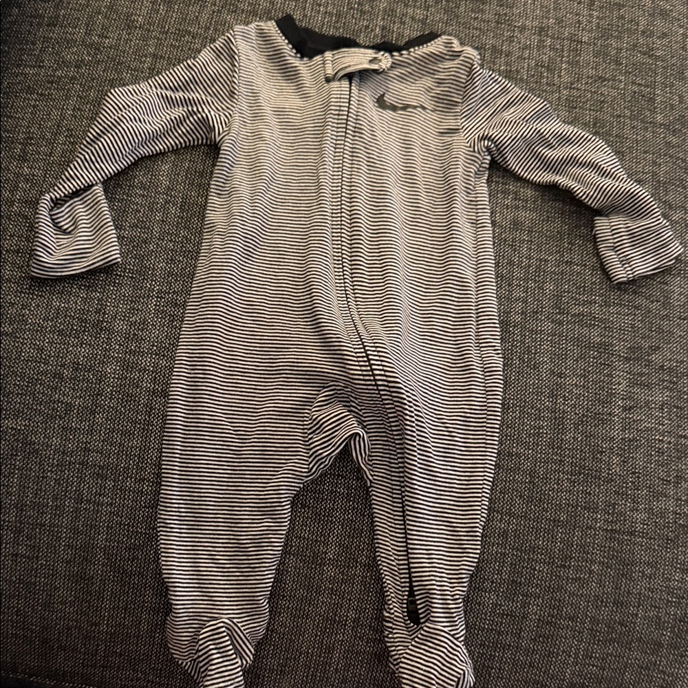 Striped Black and White Kids One Piece